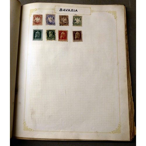 208 - Two uncollated, used postage stamp album: to include Chinese, German and British issues