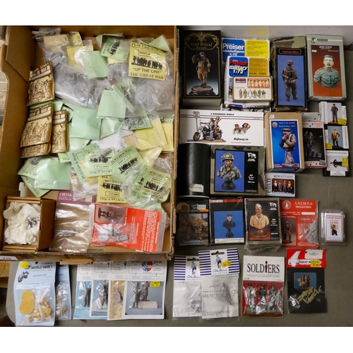 210 - White metal and other model figures and busts, World War I and later: to include examples by Verlind... 
