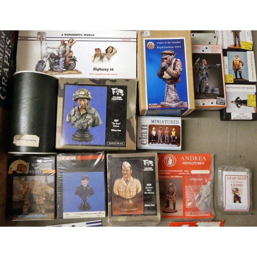 210 - White metal and other model figures and busts, World War I and later: to include examples by Verlind... 
