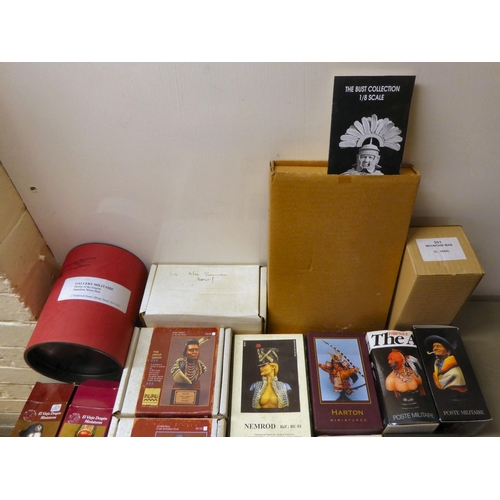 215 - White metal and other model figures and busts, historic and fantasy: to include examples by Poste an... 