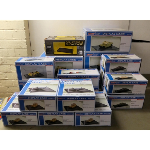 221 - Clear plastic empty model display cases, mostly by Master Tools