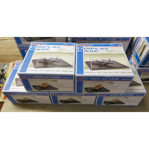 221 - Clear plastic empty model display cases, mostly by Master Tools