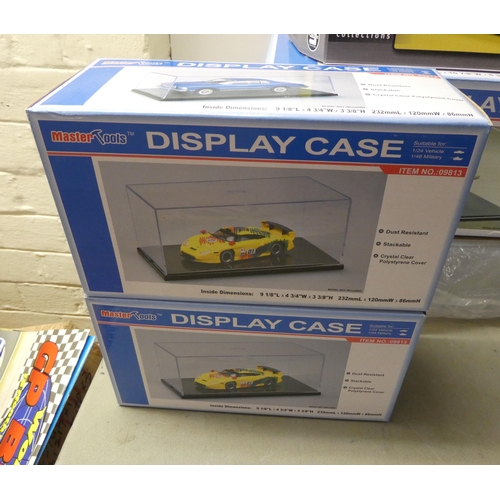 221 - Clear plastic empty model display cases, mostly by Master Tools