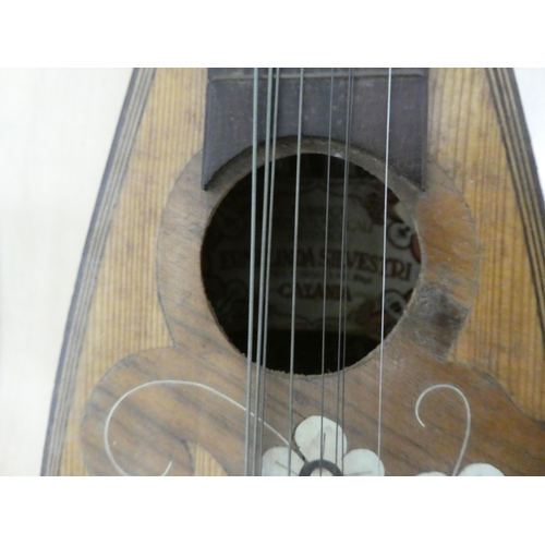 342 - Two early 20thC fruitwood mandolins with bone buttons  one cased