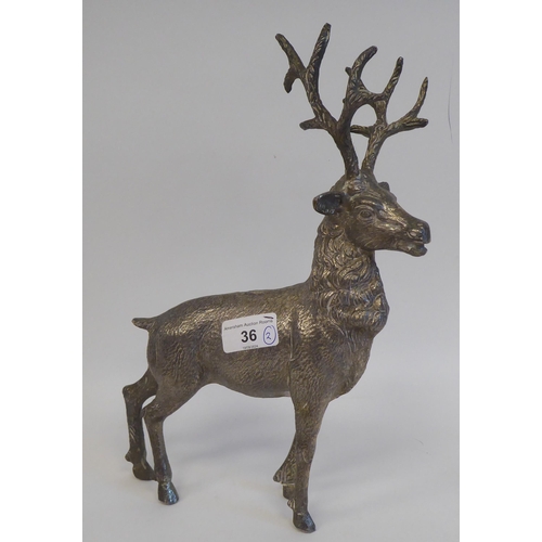 36 - A silver plated model, a stag  10