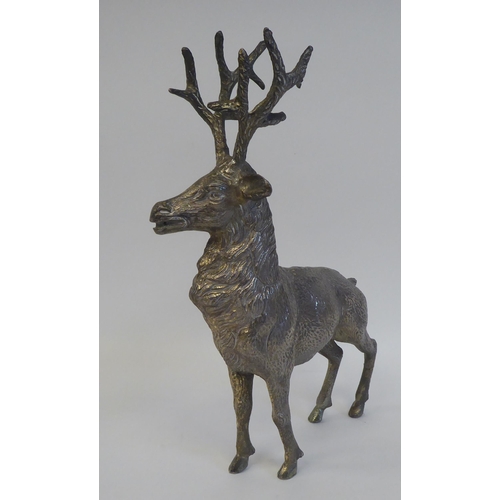 36 - A silver plated model, a stag  10