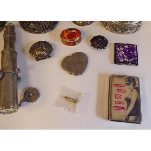 56 - A mixed lot: to include a jewellery box; a hip flask; and a pair of opera glasses