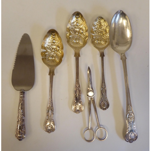 90 - Variously patterned Elkington and other EPNS flatware and tableware: to include six silver coffee be... 