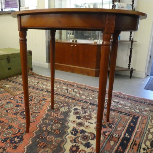 29 - A modern floral painted, mahogany finished occasional table  27.5