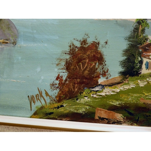 31 - Swiss School - two landscapes  oil on canvas  bearing signatures  18