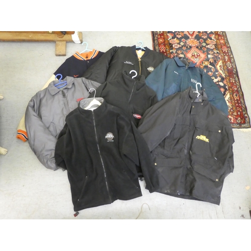 351 - Seven mens branded jackets, mainly sizes Large & Extra Large, viz. one sports jacket, in leather... 