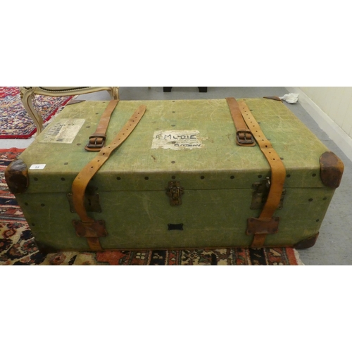 94 - An early/mid 20thC 'Pukka Luggage' cabin trunk with straight sides and a hinged lid  14