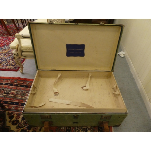 94 - An early/mid 20thC 'Pukka Luggage' cabin trunk with straight sides and a hinged lid  14