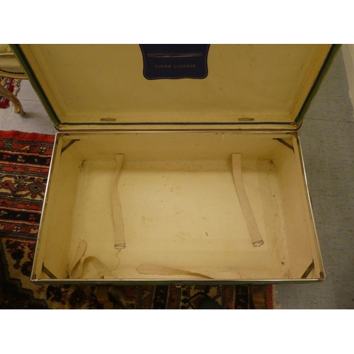 94 - An early/mid 20thC 'Pukka Luggage' cabin trunk with straight sides and a hinged lid  14