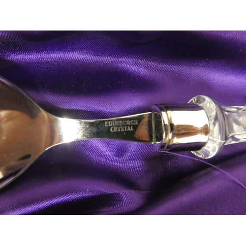 106 - Giftware: to include a pair of stainless steel salad servers, on Edinburgh Crystal handles  box... 