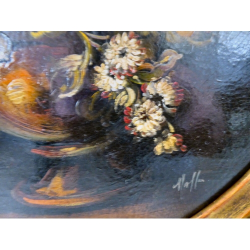 117 - A mid 20thC Dutch style still life study, flowers in a vase  oil on canvas  19