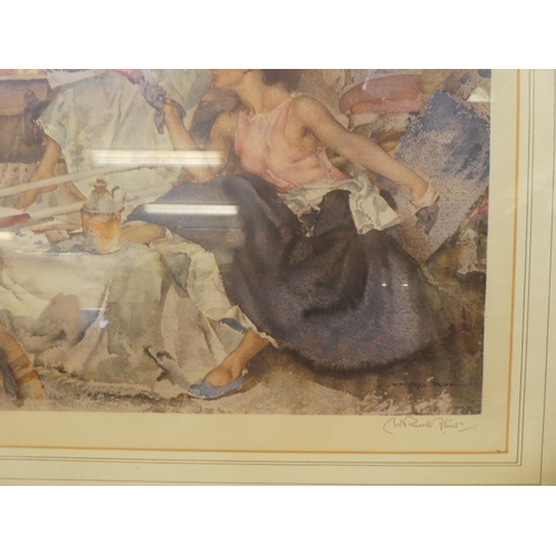 118 - Three framed William Russell Flint - figures  coloured prints  bearing pencil signatures  18