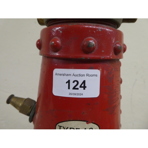 124 - A 1970s water type fire extinguisher  (for decorative purposes only)