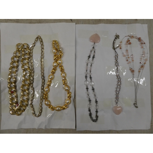 130 - Costume jewellery, mainly coloured bead necklaces