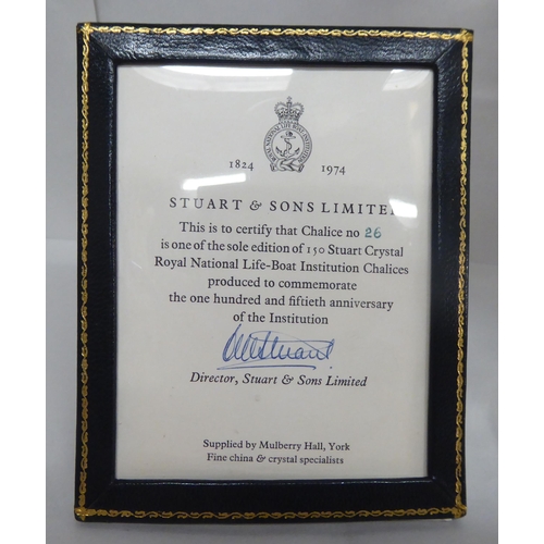 132 - A Stuart Crystal RNLI anniversary chalice  Limited Edition 26/150  14