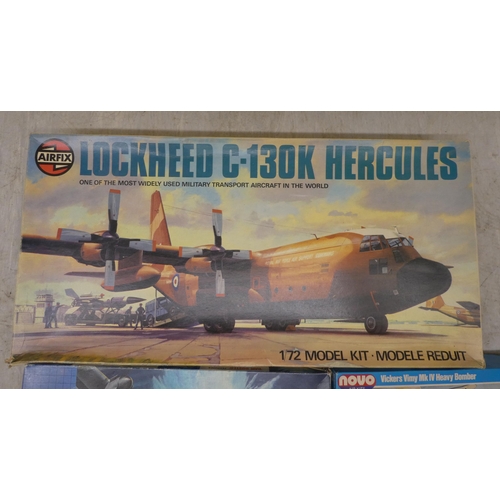 15 - Model kits, various scales and sizes: to include by Airfix,  'HMS Victorious'; and an 'Avro Dam... 