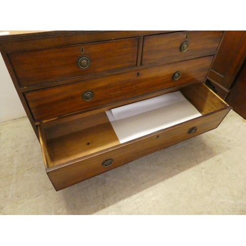 2 - A George III and later adapted, four drawer dressing chest, raised on bracket feet  29