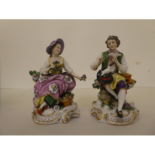 207 - Nine late 19th/mid 20thC Continental porcelain figures, in various poses  largest 5