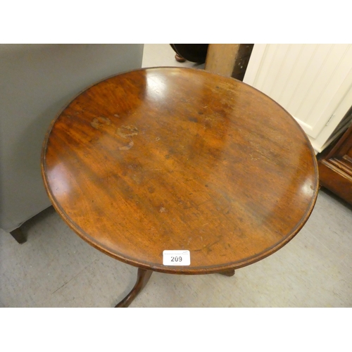 209 - A George III and later mahogany period table, on a turned column and tripod base  28