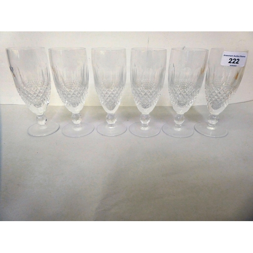 222 - A set of six Waterford crystal pedestal glasses