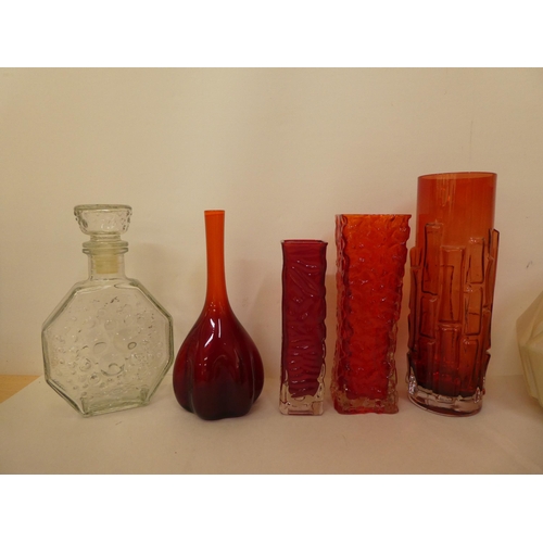 235 - Decorative pottery and glassware: to include a clear and milk coloured glass vase of tapered form  7... 