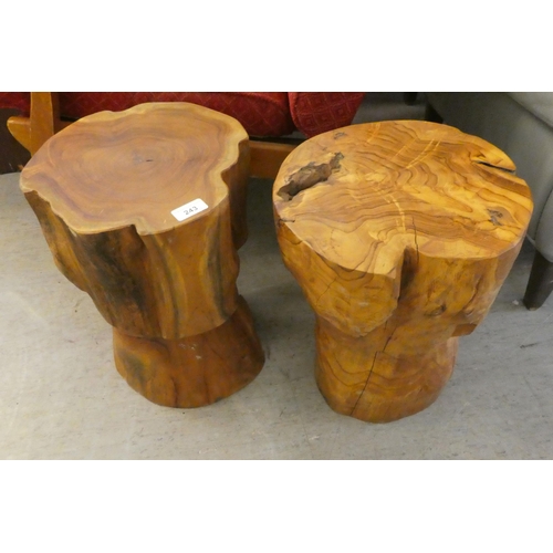 243 - Two rustic hardwood stools  16