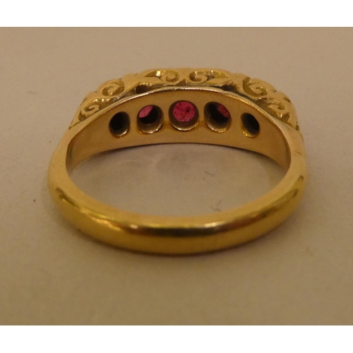 291 - A 18ct gold ruby and diamond ring