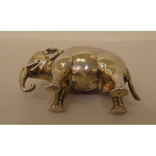 302 - An Edwardian silver novelty pin cushion, fashioned as a standing elephant  Birmingham 1905 ... 