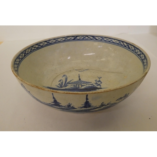 311 - Late 19th-early 20thC ceramics, mainly English blue and white and Japanese porcelain: to include tea... 