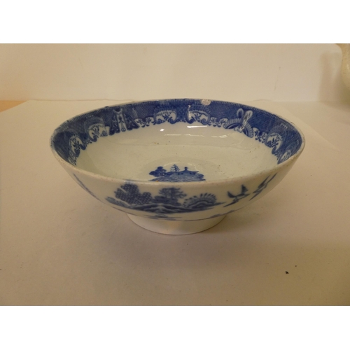 311 - Late 19th-early 20thC ceramics, mainly English blue and white and Japanese porcelain: to include tea... 