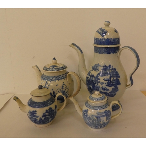 311 - Late 19th-early 20thC ceramics, mainly English blue and white and Japanese porcelain: to include tea... 