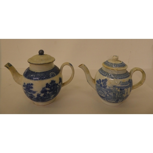 311 - Late 19th-early 20thC ceramics, mainly English blue and white and Japanese porcelain: to include tea... 