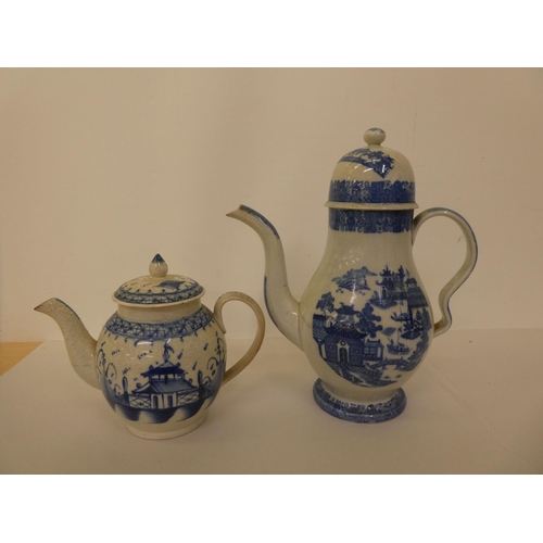 311 - Late 19th-early 20thC ceramics, mainly English blue and white and Japanese porcelain: to include tea... 