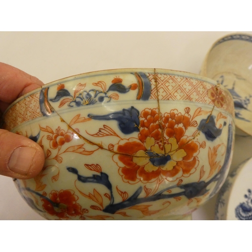 311 - Late 19th-early 20thC ceramics, mainly English blue and white and Japanese porcelain: to include tea... 