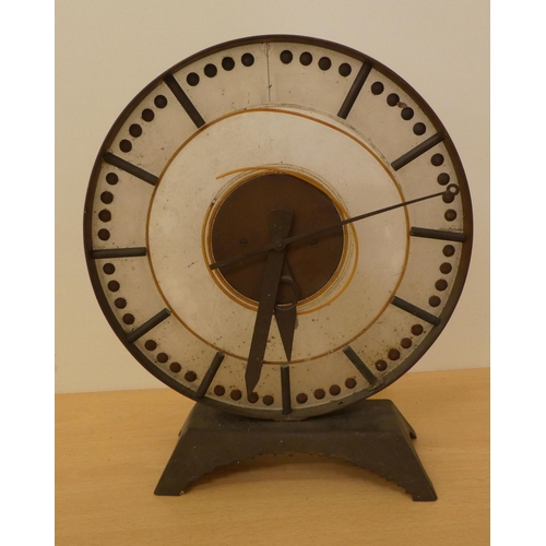 316 - Clocks: to include a cast metal Synclock electric example, faced by a Roman dial  13