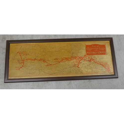 36 - Railway related ephemera and collectables: to include a map of 'Extension Lines Into Metro-Land'  9