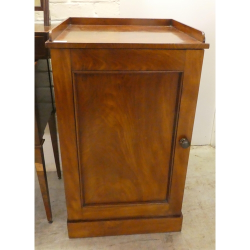 43 - Small period furniture: to include a late Victorian mahogany cupboard with a shallow galleried top, ... 