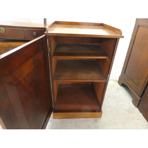 43 - Small period furniture: to include a late Victorian mahogany cupboard with a shallow galleried top, ... 