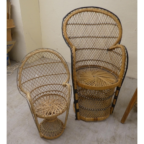 86 - Dolls furniture: to include an Emmanuelle style wicker chair