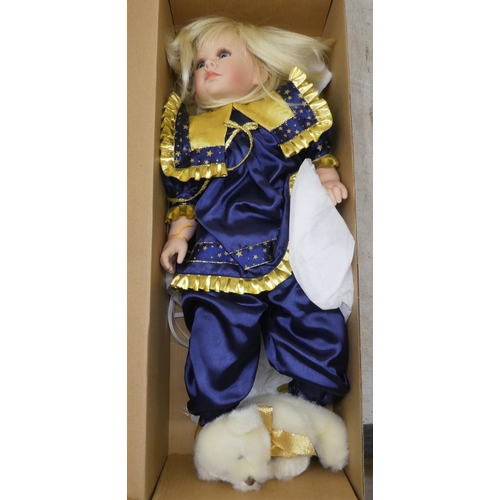 96 - Five individually named Lloyd Middleton, Royal Vienna collector's dolls  largest 18