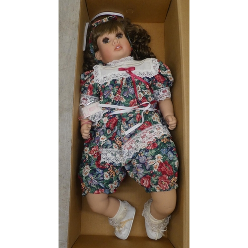 96 - Five individually named Lloyd Middleton, Royal Vienna collector's dolls  largest 18