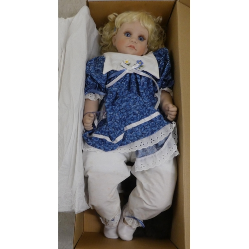 97 - Five individually named Lloyd Middleton, Royal Vienna collector's dolls  largest 18