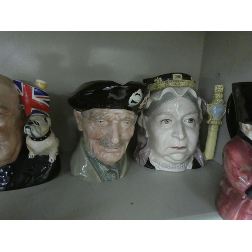 194 - Character and Toby jugs: to include 'Queen Victoria'  D6816  8