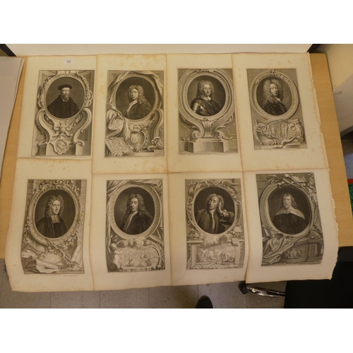 319 - Approx. sixty 18thC portrait engravings by I & P Knapton  20