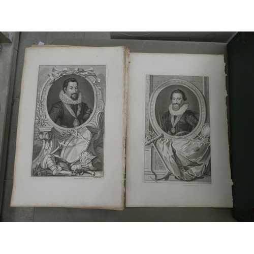 319 - Approx. sixty 18thC portrait engravings by I & P Knapton  20